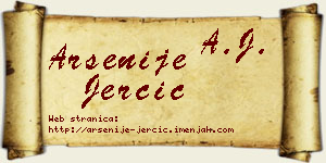 Arsenije Jerčić vizit kartica